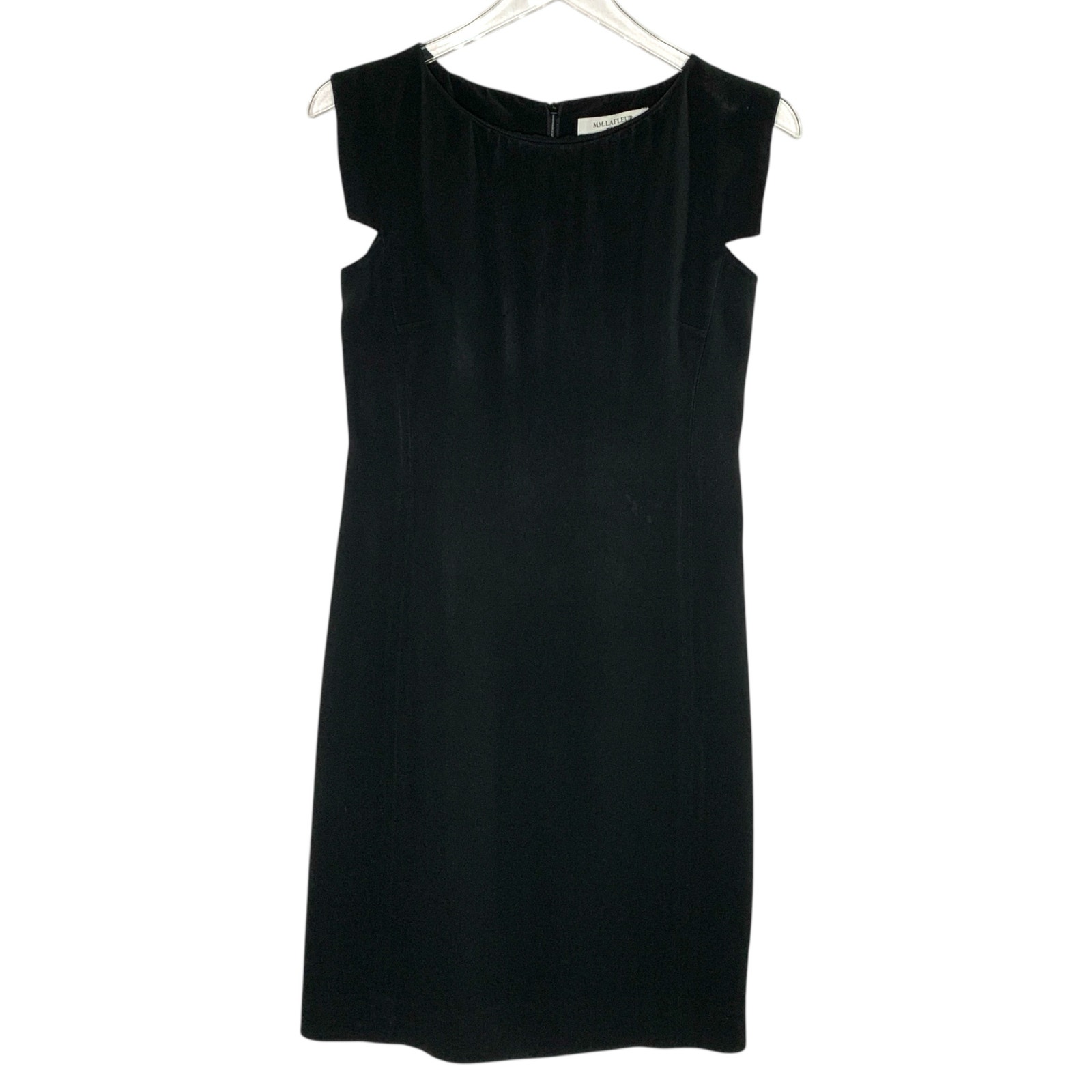 Mm. Lafleur L Sarah Black Lightweight Crepe Cap Sleeve Dress Classic